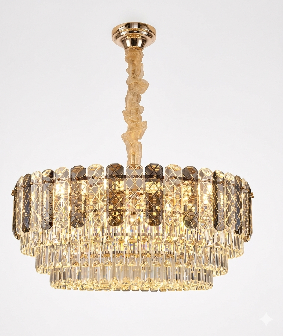 Glamorous Tiered Crystal Chandelier