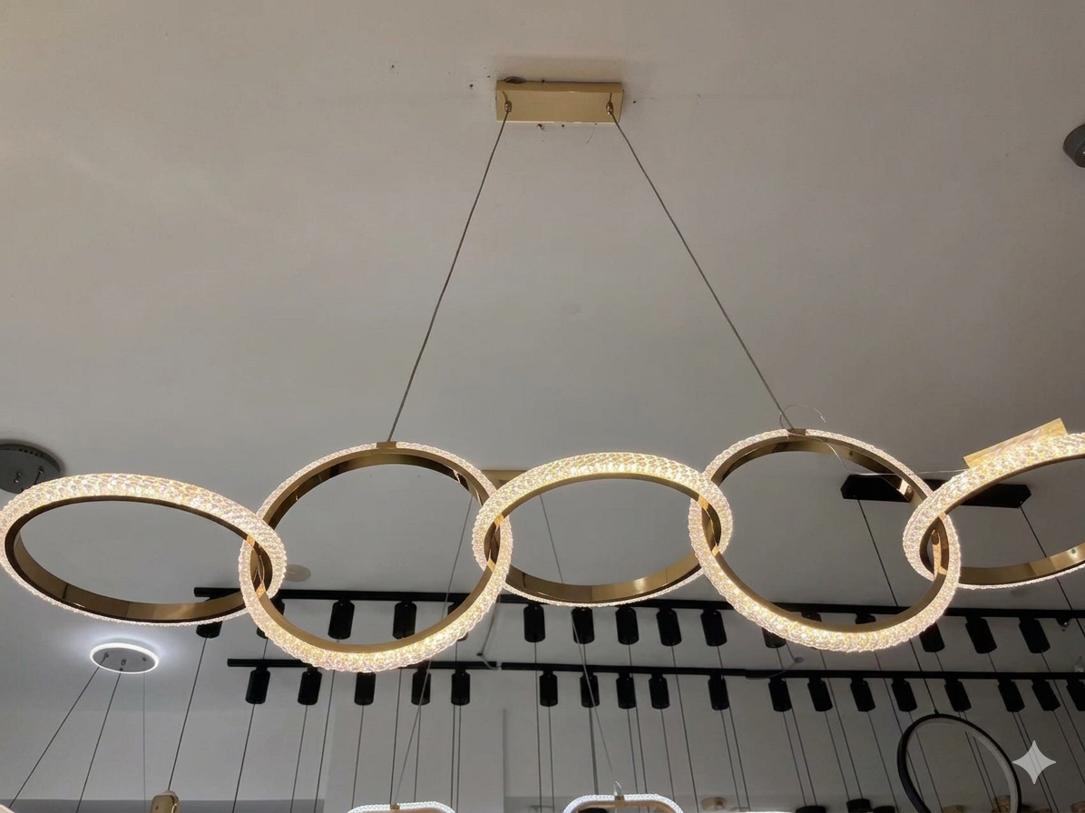 Modern, Interlocking Ring Chandelier