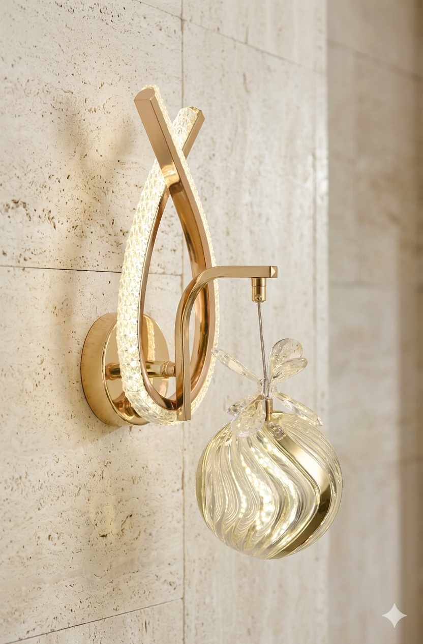 Modern, Ornate Wall-Mounted Sconce