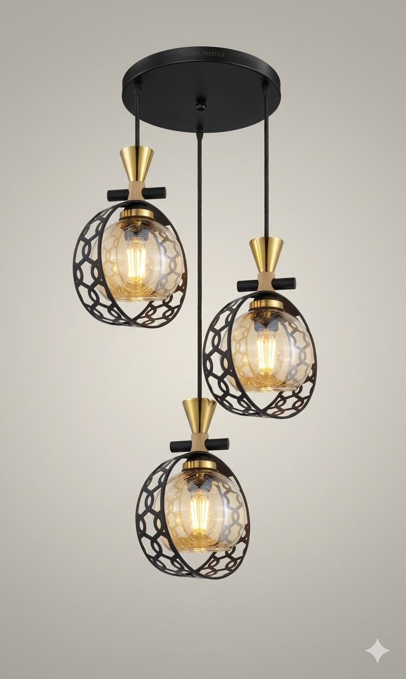 A Contemporary 3-Light Multi-Pendant